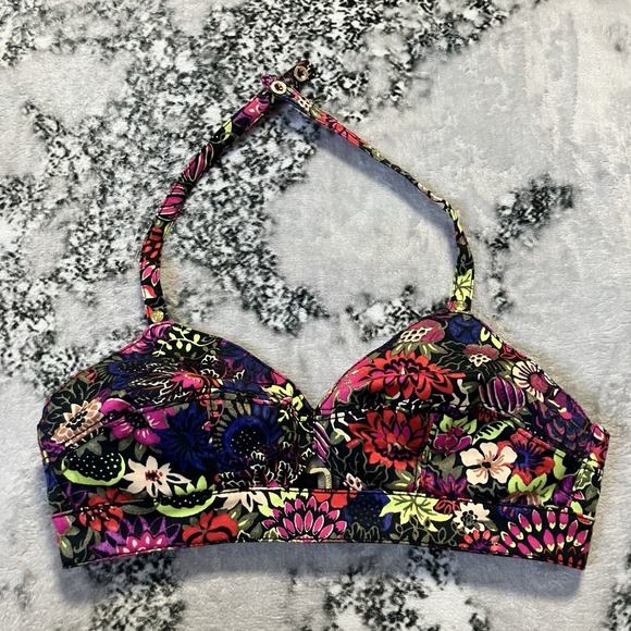 Juicy Couture Other - Juicy Couture Swimwear Sz Small Halter-neck bikini top vibrant floral pattern.